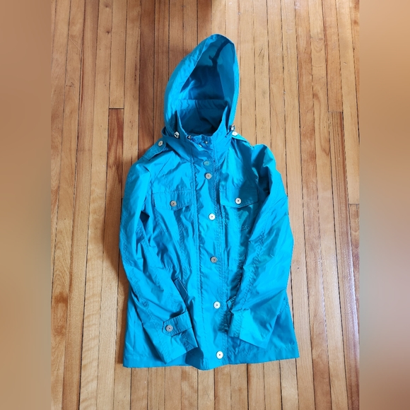 Nygard Black Label turquoise spring rain jacket in xs - Picture 3 of 8